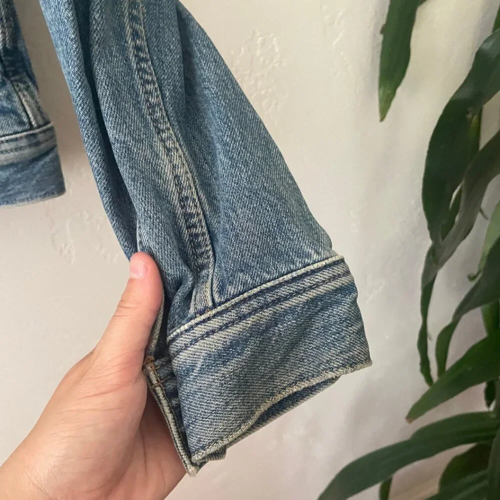 EVERLANE Denim Jacket Classic Blue Wash 100% Cotton  | Size S - Picture 3 of 7